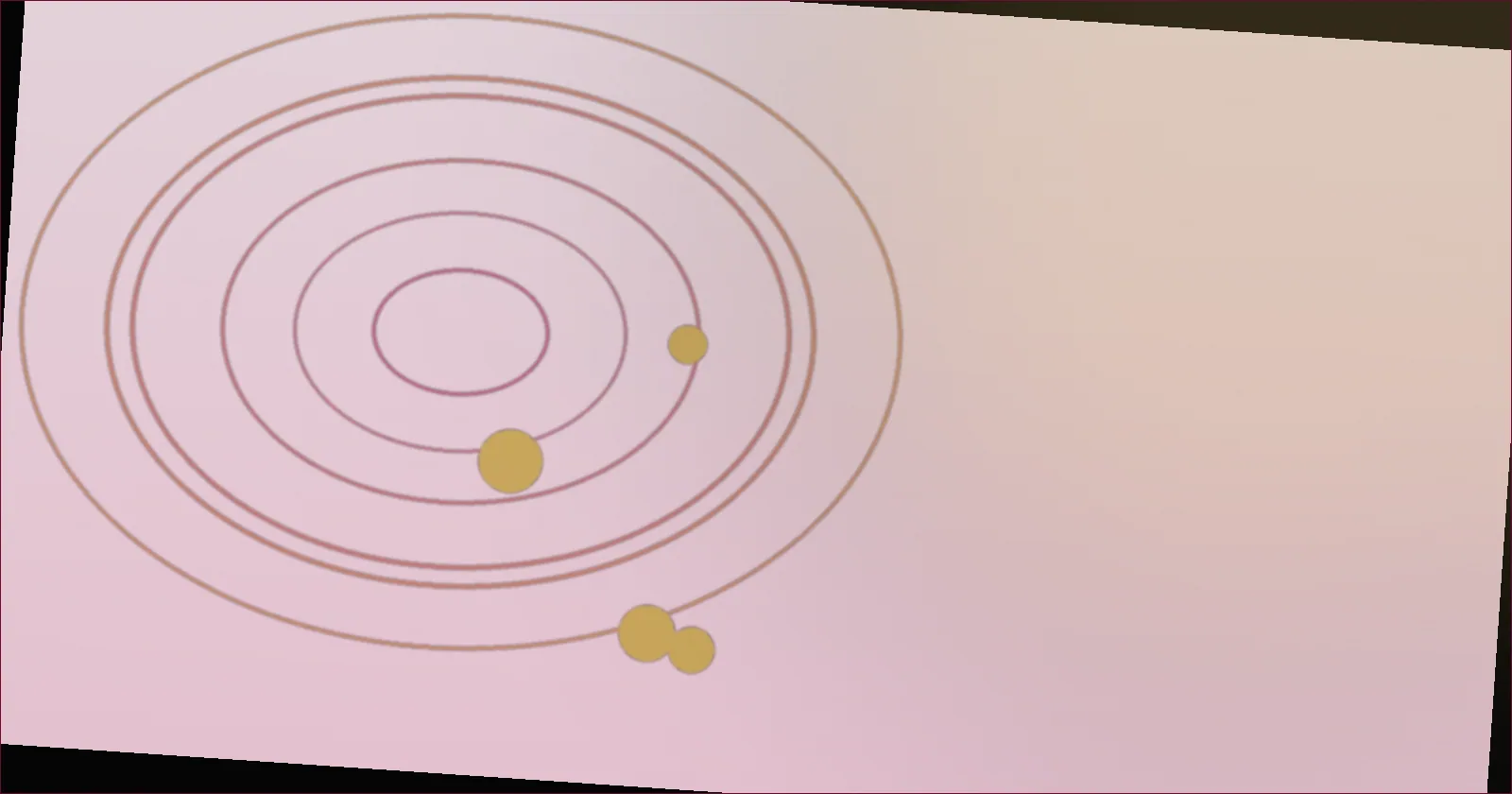 Corak orbit kelabu menandakan warna neutral yang tenang