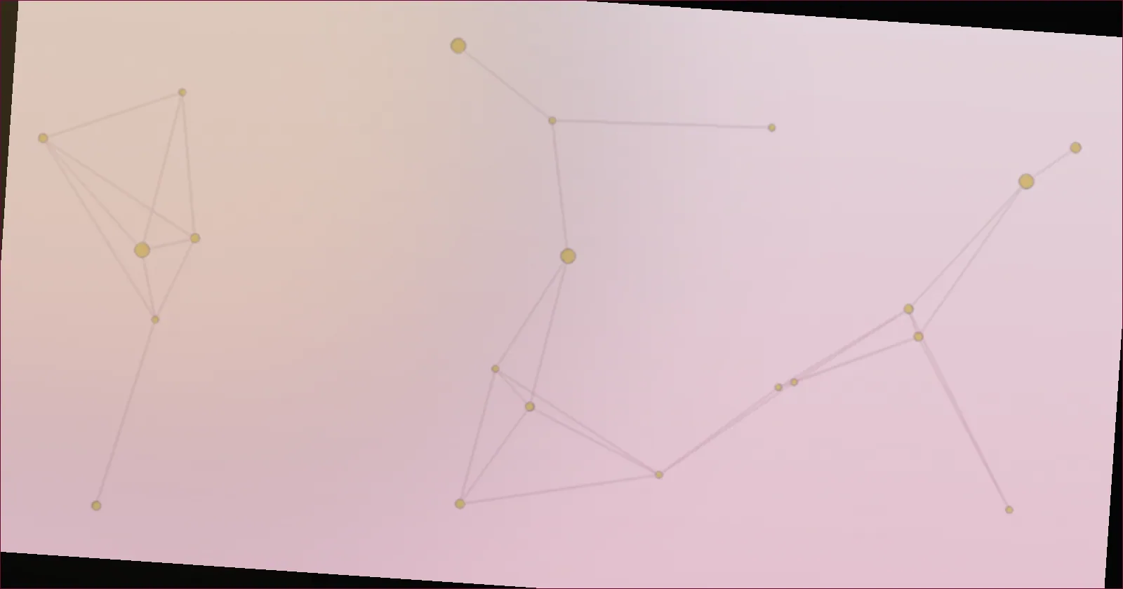 Amber constellation pattern suggesting numbers settling into a plan