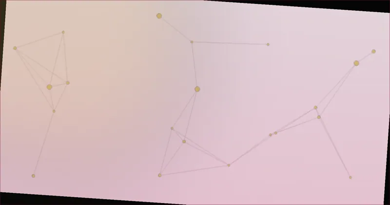 Amber constellation pattern suggesting numbers settling into a plan